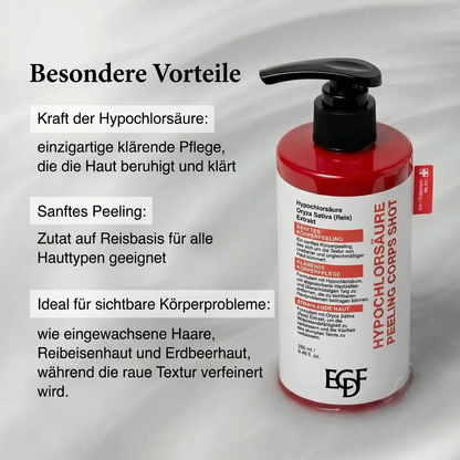 Körperpeeling mit hypochloriger Säure