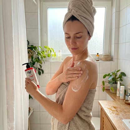 Körperpeeling mit hypochloriger Säure
